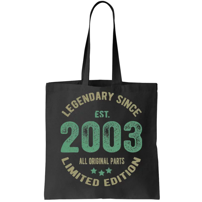 Vintage 2003 Limited Edition 20th Birthday 20 Year Old Tote Bag