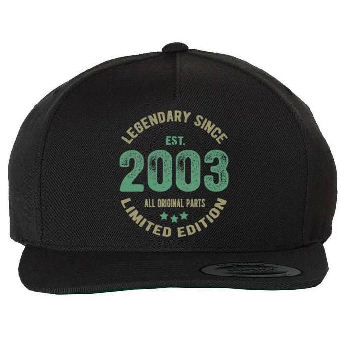 Vintage 2003 Limited Edition 20th Birthday 20 Year Old Wool Snapback Cap