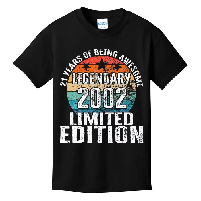 Vintage 2002 Legendary Limited Edition 21 Year Old Bday Kids T-Shirt