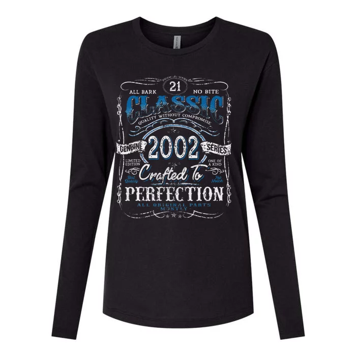 Vintage 2002 Limited Edition 21 Year Old 21st Birthday Funny Cute Womens Cotton Relaxed Long Sleeve T-Shirt