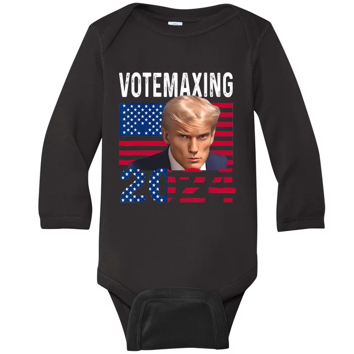 Votemaxing 2024 Looksmaxxing Funny Baby Long Sleeve Bodysuit