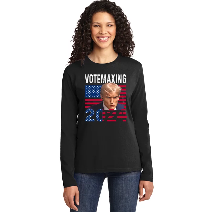 Votemaxing 2024 Looksmaxxing Funny Ladies Long Sleeve Shirt