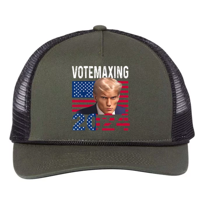 Votemaxing 2024 Looksmaxxing Funny Retro Rope Trucker Hat Cap