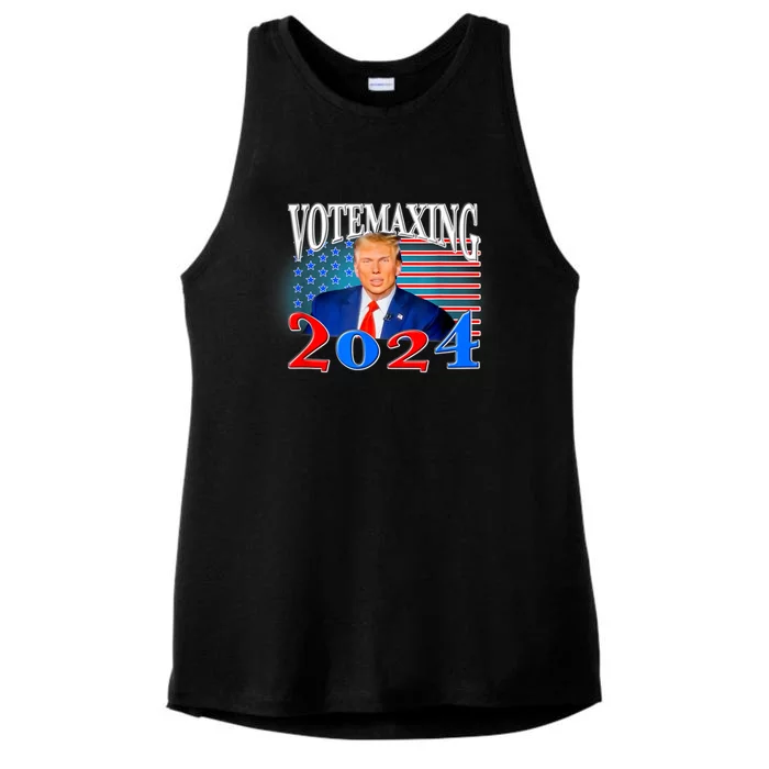 Votemaxing 2024 Looksmax Funny Ladies Tri-Blend Wicking Tank