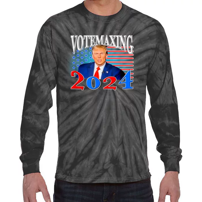 Votemaxing 2024 Looksmax Funny Tie-Dye Long Sleeve Shirt