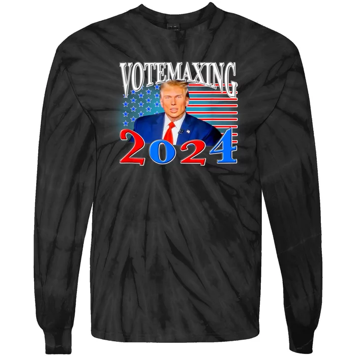 Votemaxing 2024 Looksmax Funny Tie-Dye Long Sleeve Shirt