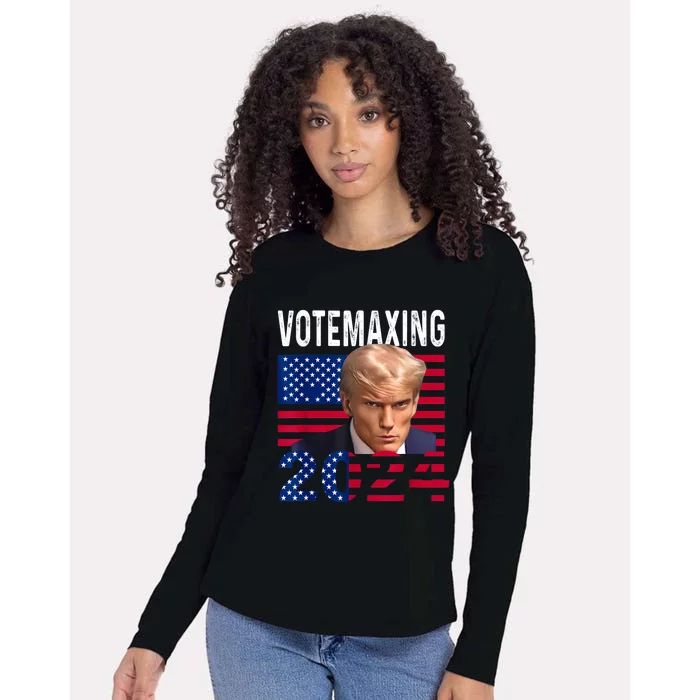 Votemaxing 2024 Looksmaxxing Funny Womens Cotton Relaxed Long Sleeve T-Shirt