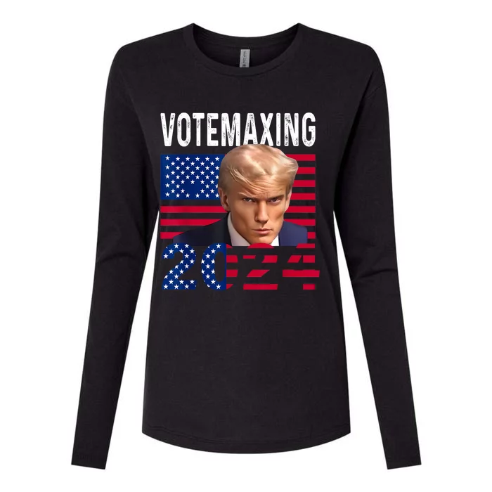 Votemaxing 2024 Looksmaxxing Funny Womens Cotton Relaxed Long Sleeve T-Shirt