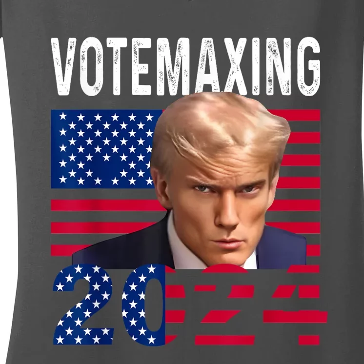 Votemaxing 2024 Looksmaxxing Funny Women's V-Neck T-Shirt