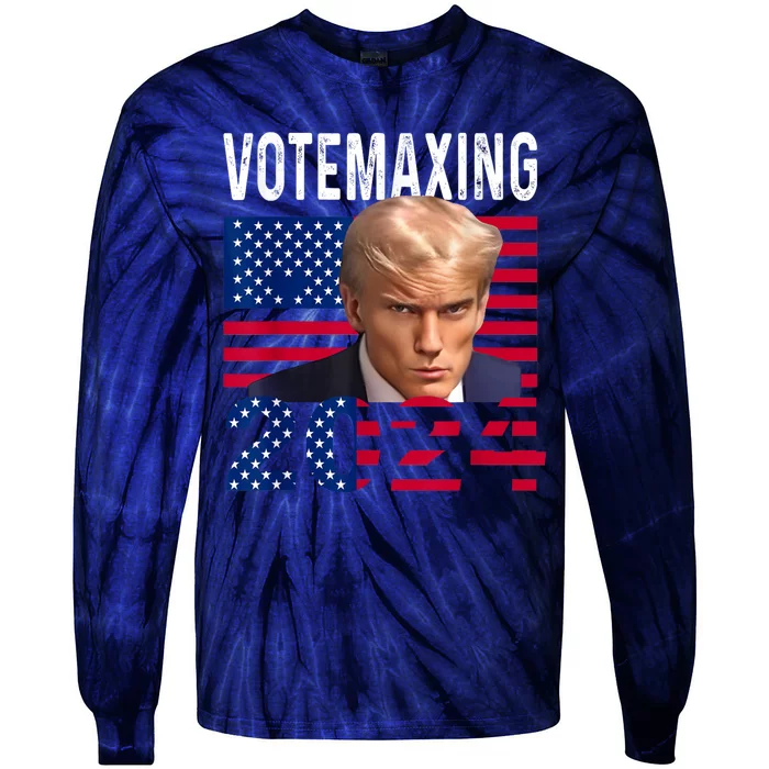 Votemaxing 2024 Looksmaxxing Funny Tie-Dye Long Sleeve Shirt