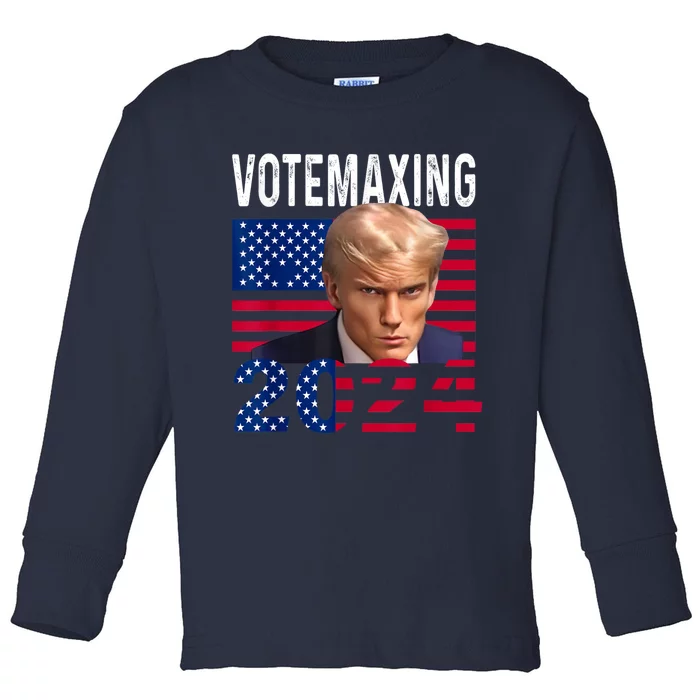 Votemaxing 2024 Looksmaxxing Funny Toddler Long Sleeve Shirt