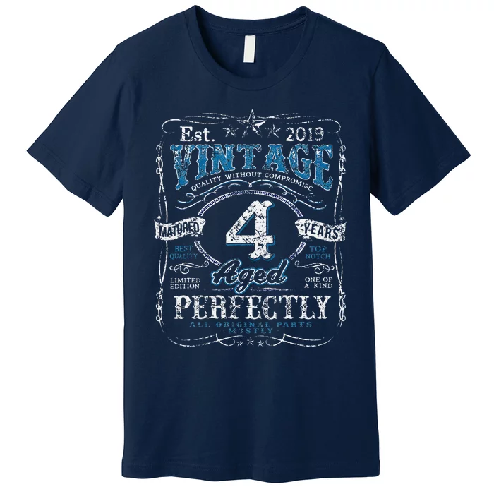 Vintage 2019 Limited Edition 4 Year Old 4th Birthdays Cute Premium T-Shirt