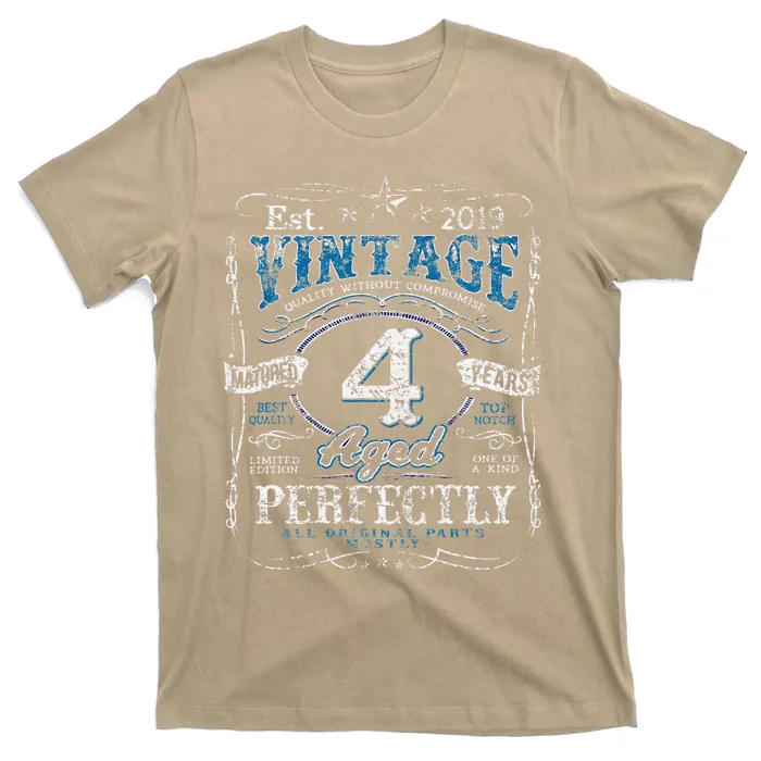 Vintage 2019 Limited Edition 4 Year Old 4th Birthdays Cute T-Shirt