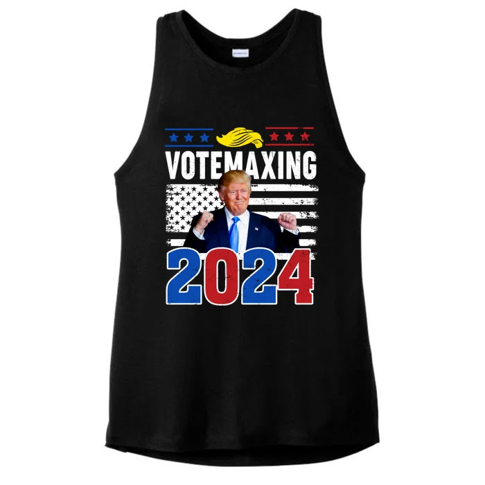 Votemaxing 2024 Looksmaxxing Funny Ladies Tri-Blend Wicking Tank