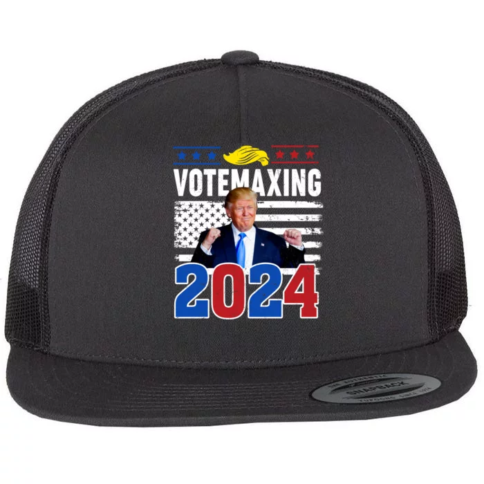 Votemaxing 2024 Looksmaxxing Funny Flat Bill Trucker Hat