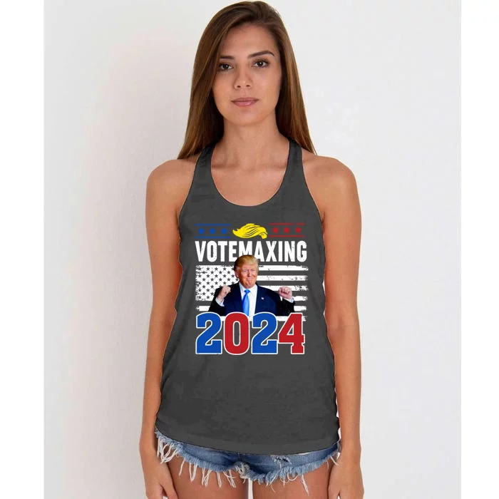 Votemaxing 2024 Looksmaxxing Funny Women's Knotted Racerback Tank