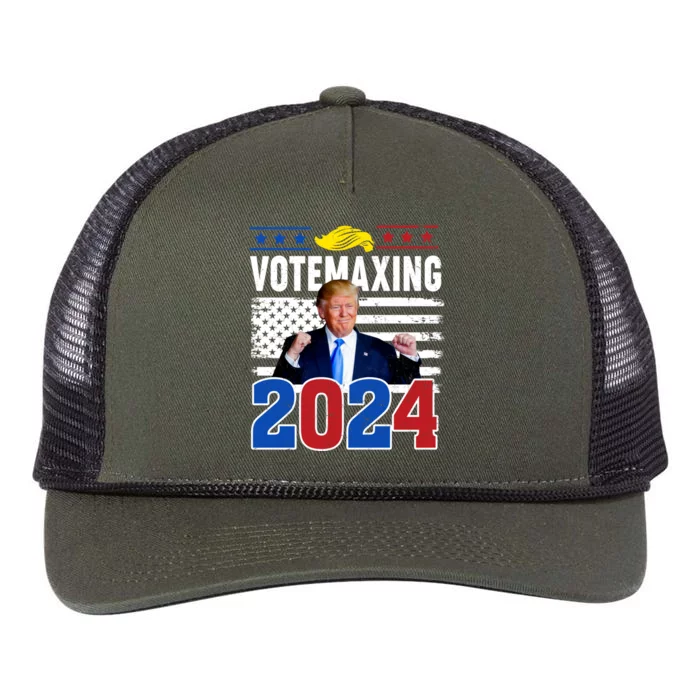 Votemaxing 2024 Looksmaxxing Funny Retro Rope Trucker Hat Cap