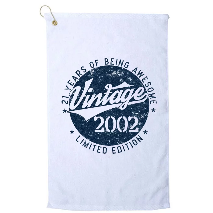 Vintage 2002 Limited Edition 21 Year Old Gifts 21st Birthday Platinum Collection Golf Towel