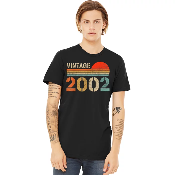 Vintage 2002 Made In 2002 21st Birthday Gift 21 Year Old Premium T-Shirt