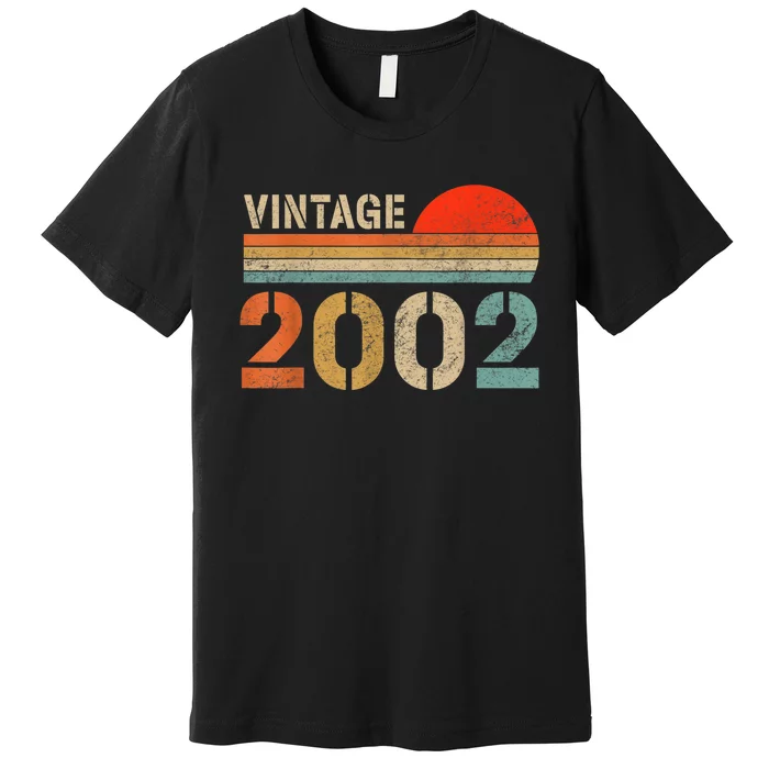 Vintage 2002 Made In 2002 21st Birthday Gift 21 Year Old Premium T-Shirt