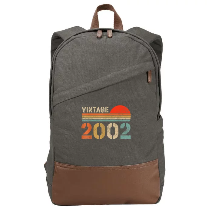 Vintage 2002 Made In 2002 21st Birthday Gift 21 Year Old Cotton Canvas Backpack