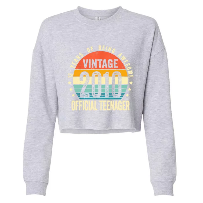 Vintage 2010 Official Teenager 13th Birthday Gifts 13 Yr Old Cropped Pullover Crew