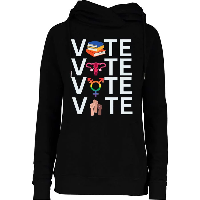 Vote 2024 Presidential Election Human Rights & Lgbtq Womens Funnel Neck Pullover Hood