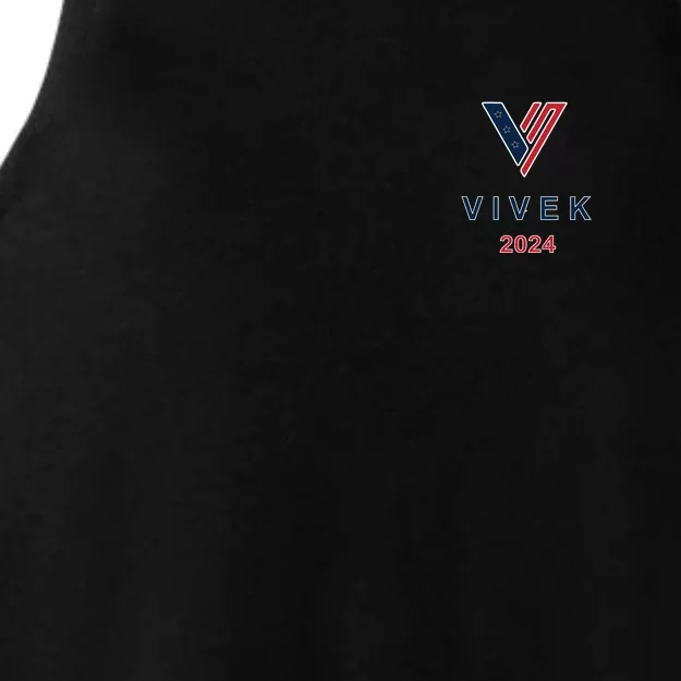 Vivek 2024 Pocket Print Logo Ladies Tri-Blend Wicking Tank