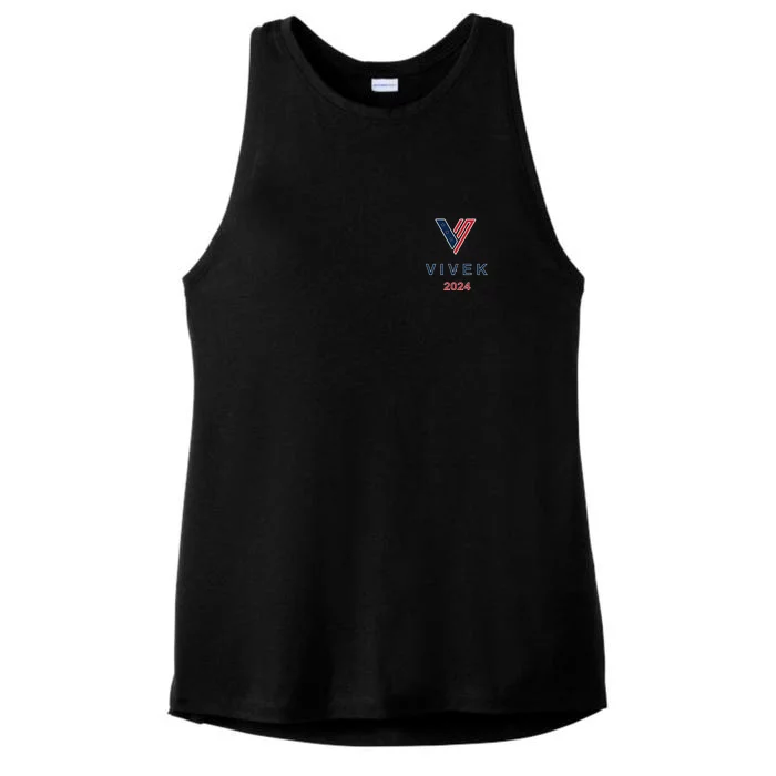 Vivek 2024 Pocket Print Logo Ladies Tri-Blend Wicking Tank