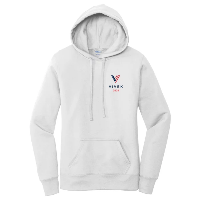 Vivek 2024 Pocket Print Logo Women's Pullover Hoodie