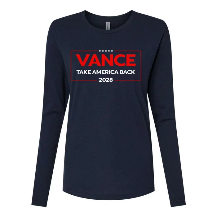 Vance 2028 President Us Flag Vintage Election Campaign 28 Womens Cotton Relaxed Long Sleeve T-Shirt