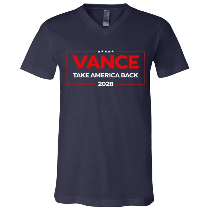 Vance 2028 President Us Flag Vintage Election Campaign 28 V-Neck T-Shirt