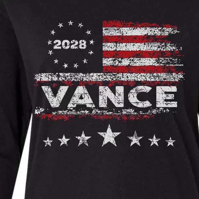 Vance 2028 President Us Flag Womens Cotton Relaxed Long Sleeve T-Shirt