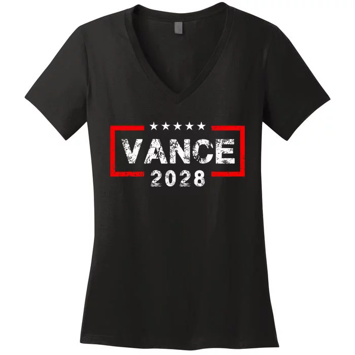 Vance 2028 President Election Campaign Us Flag Vintage Women's V-Neck T-Shirt