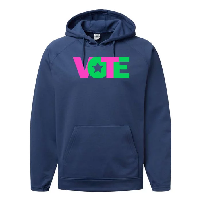 Vote 2024 Sorority Sorors And Green Paraphernalia Vote Performance Fleece Hoodie