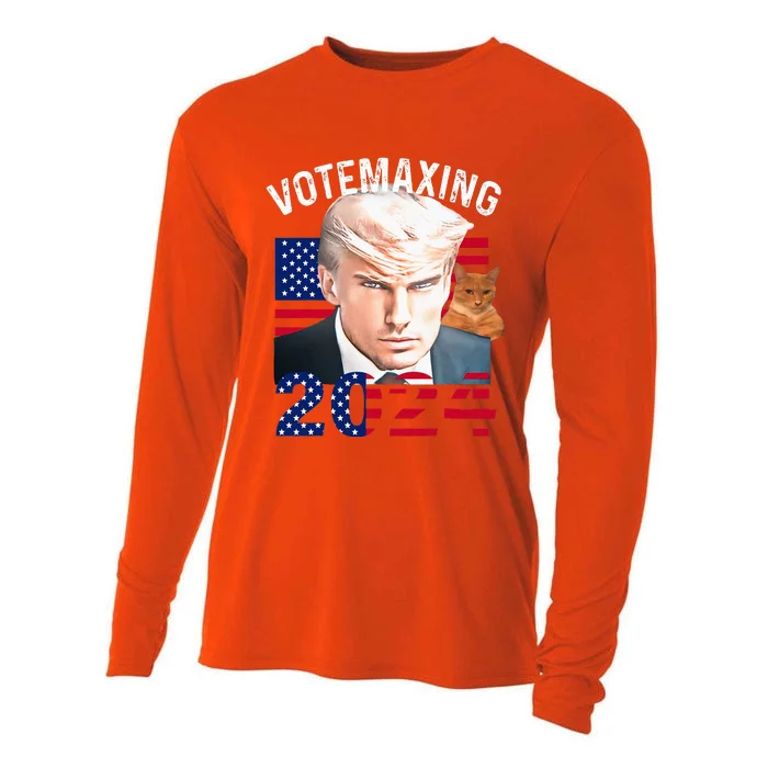 Votemaxing 2024 Trump Mewing Looksmaxxing Cooling Performance Long Sleeve Crew