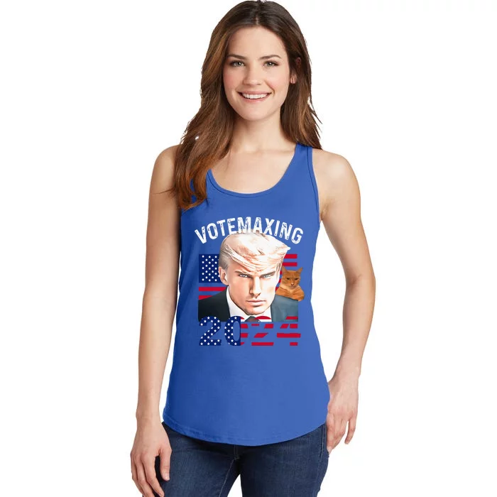 Votemaxing 2024 Trump Mewing Looksmaxxing Ladies Essential Tank