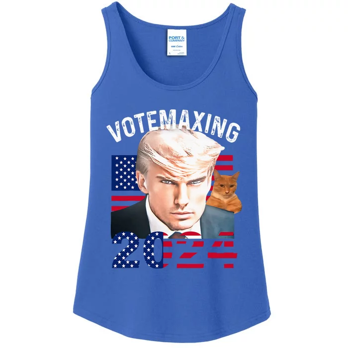 Votemaxing 2024 Trump Mewing Looksmaxxing Ladies Essential Tank