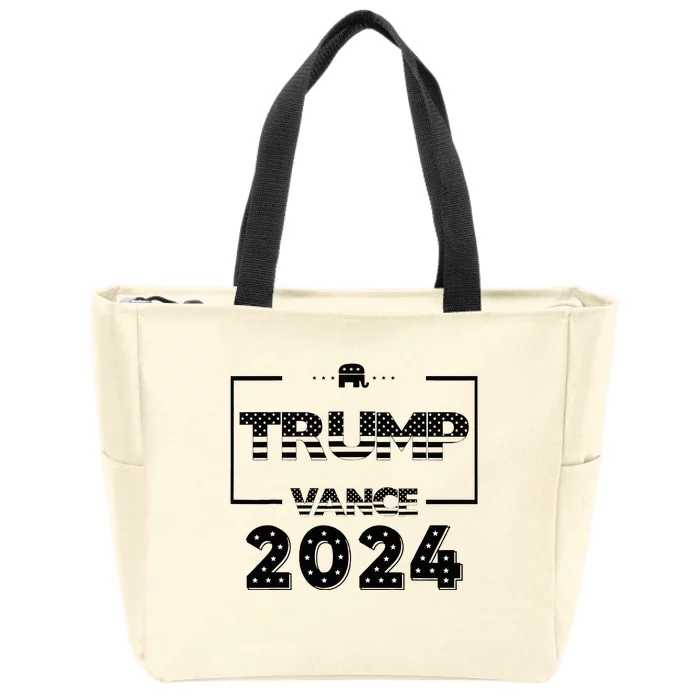 Vote 2024 Trump Vance Back Election Vote 2024 Zip Tote Bag