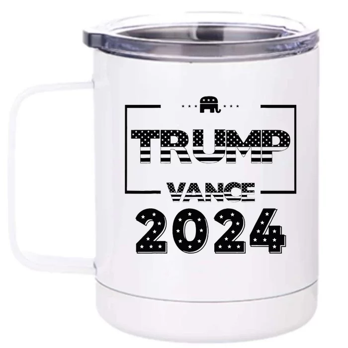 Vote 2024 Trump Vance Back Election Vote 2024 Front & Back 12oz Stainless Steel Tumbler Cup