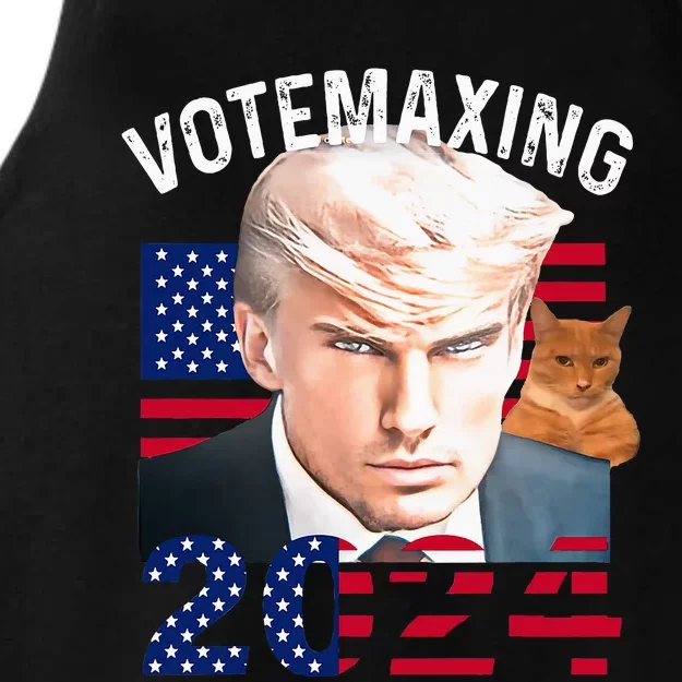 Votemaxing 2024 Trump Mewing Looksmaxxing Ladies Tri-Blend Wicking Tank