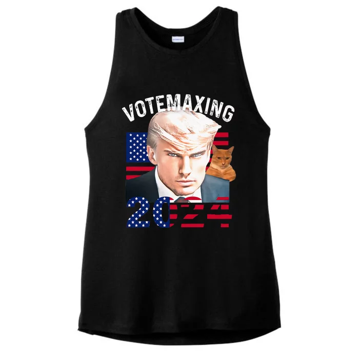 Votemaxing 2024 Trump Mewing Looksmaxxing Ladies Tri-Blend Wicking Tank