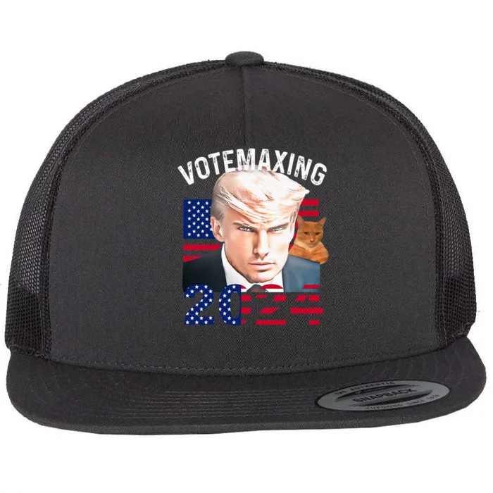 Votemaxing 2024 Trump Mewing Looksmaxxing Flat Bill Trucker Hat