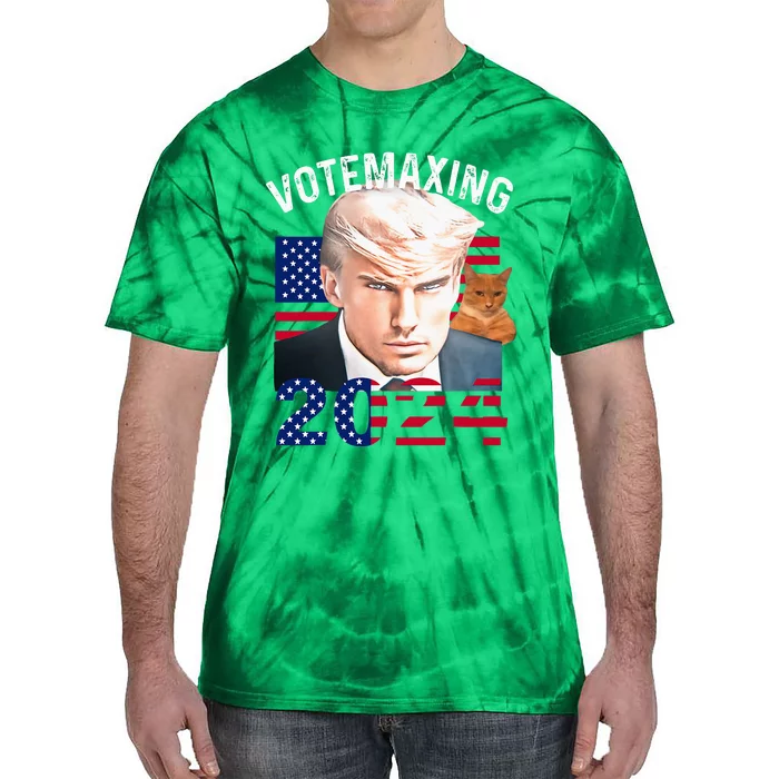 Votemaxing 2024 Trump Mewing Looksmaxxing Tie-Dye T-Shirt