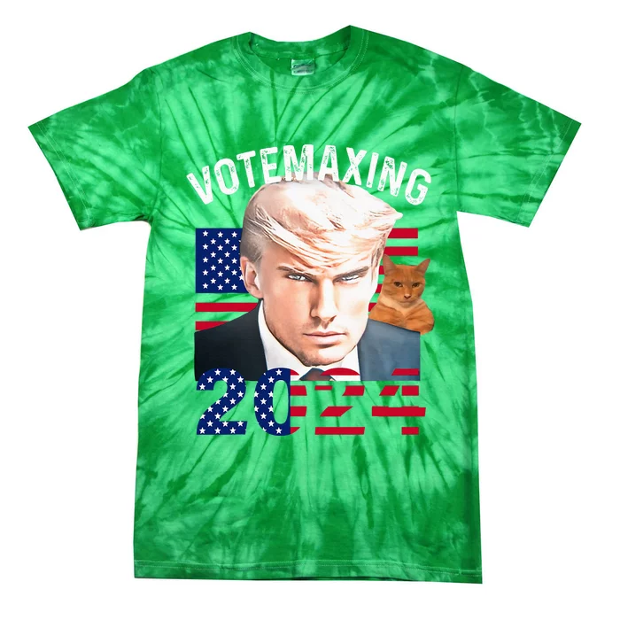 Votemaxing 2024 Trump Mewing Looksmaxxing Tie-Dye T-Shirt