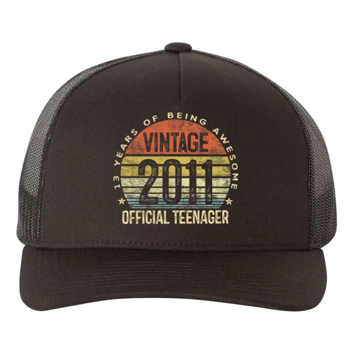 Vintage 2011 Teenager 13th Birthday Gifts 13 Yr Old Yupoong Adult 5-Panel Trucker Hat