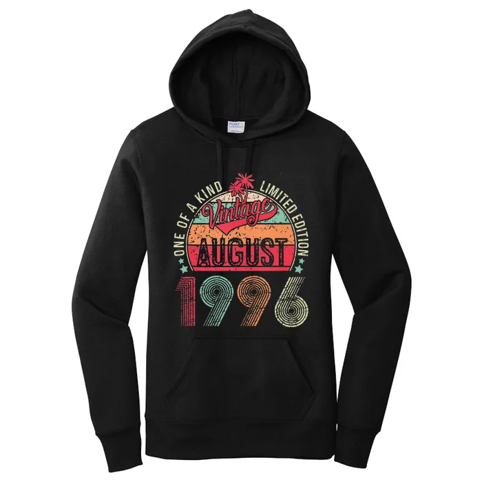 Vintage 27 Years Old August 1996 27th Birthday Women's Pullover Hoodie