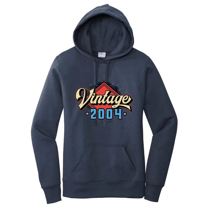 Vintage 2004 Year Of Birth & Birthday Gift Women's Pullover Hoodie