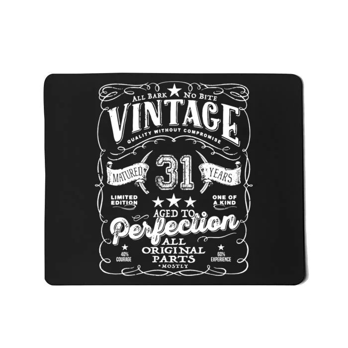 Vintage 31st Birthday Perfection Original Part 1992 Mousepad