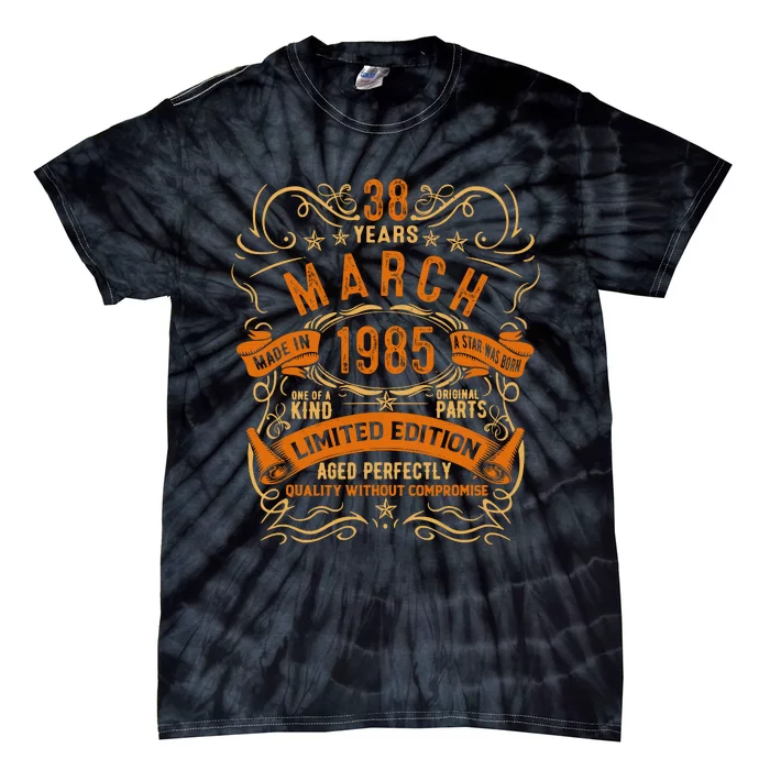 Vintage 38th Birthday March 1985 Birthday Tie-Dye T-Shirt